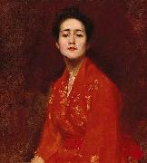 William Merrit Chase Study of a Girl in Japanese Dress France oil painting artist